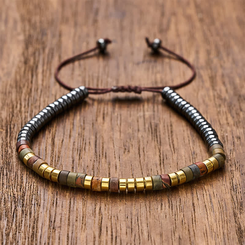 Buddha Stones Bracelet puissant en perles d'hématite - Or - image 8