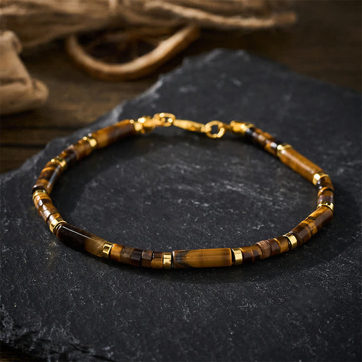 Buddha Stones Bracelet de protection en perles d'œil de tigre naturel - image 1