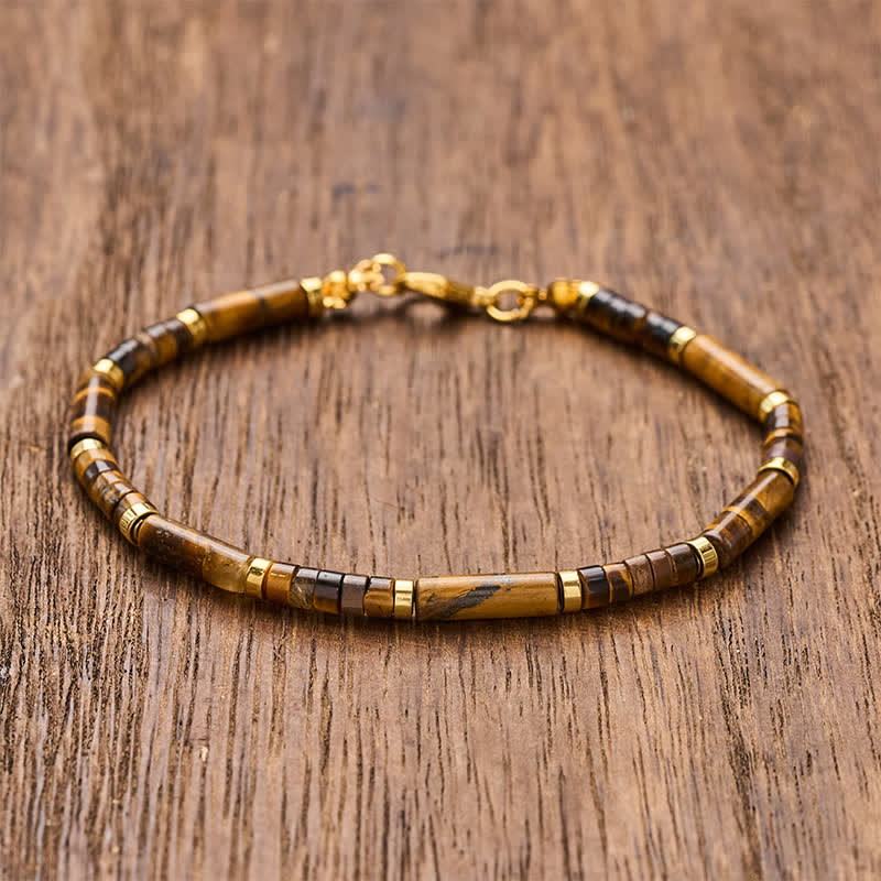 Buddha Stones Bracelet de protection en perles d'œil de tigre naturel - 7,9–8,2 po (20–21 cm) - image 0