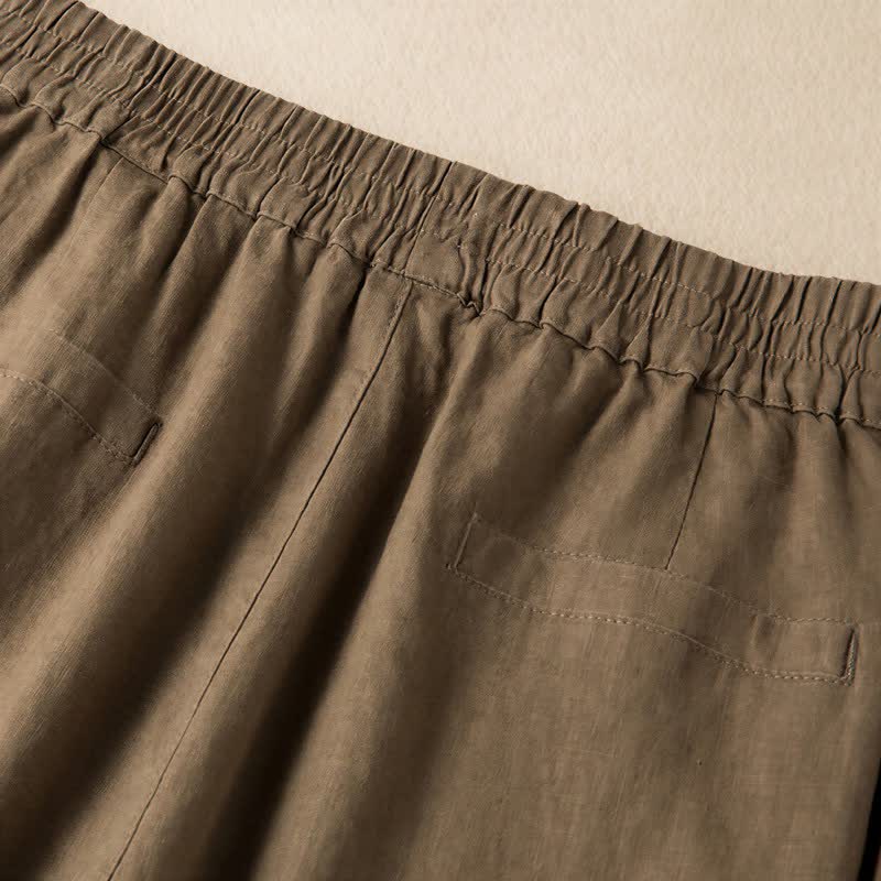 Pantalon large pour femme, couleur unie, style décontracté, avec poches, motif Buddha Stones - image 1