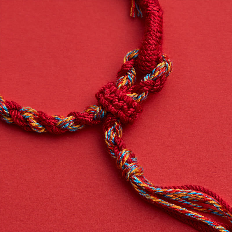 Buddha Stones Bracelet macramé ajustable avec cordon rouge - image 4