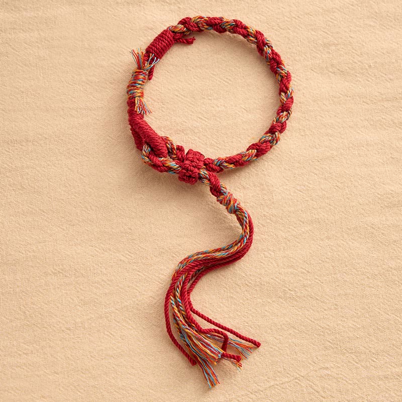 Buddha Stones Bracelet macramé ajustable avec cordon rouge - image 2