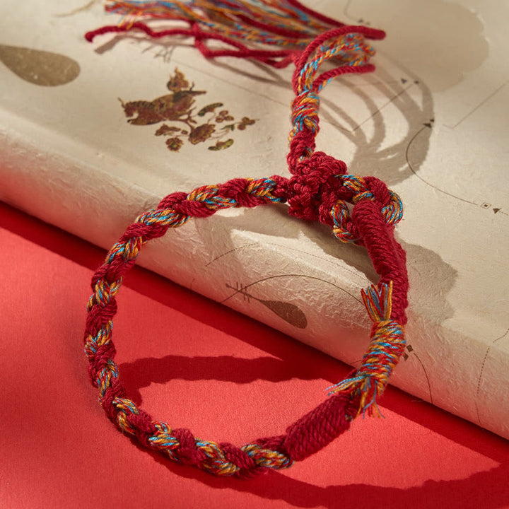 Buddha Stones Bracelet macramé ajustable avec cordon rouge - image 1