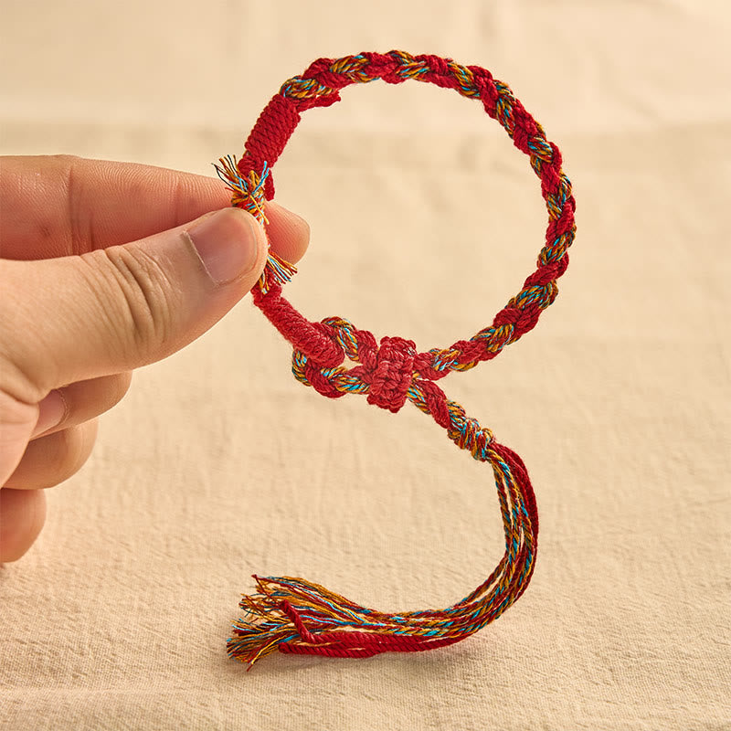 Buddha Stones Bracelet macramé ajustable avec cordon rouge - image 3