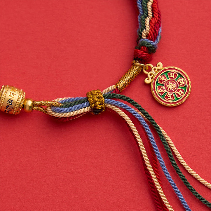 Buddha Stones Bracelet à breloques Om Mani Padme Hum en émail multicolore Rope Energy - image 4