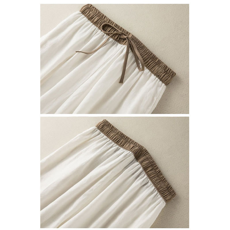 Pantalon sarouel en coton uni avec cordon de serrage et poches pour femme Buddha Stones - image 9