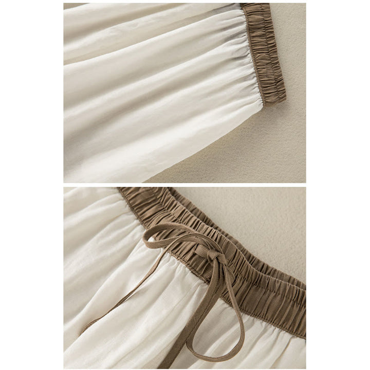 Pantalon sarouel en coton uni avec cordon de serrage et poches pour femme Buddha Stones - image 8