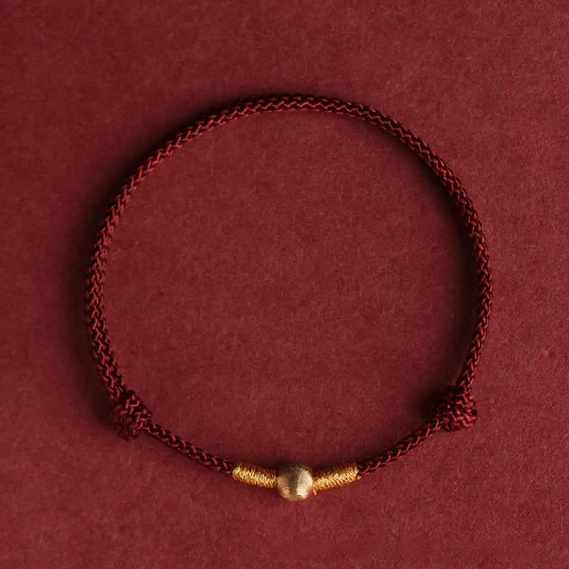 Buddha Stones Bracelet de cheville de protection tissé à la main en fil rouge - Rouge foncé - Bracelet de cheville (circonférence 19–24 cm) - image 1