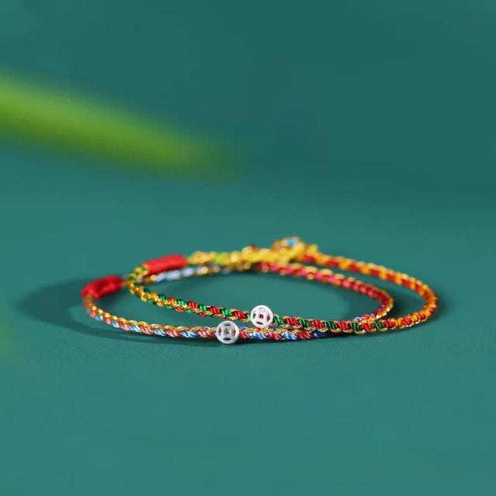 Buddha Stones Bracelet porte-bonheur tressé en argent sterling 925 coloré - image 4
