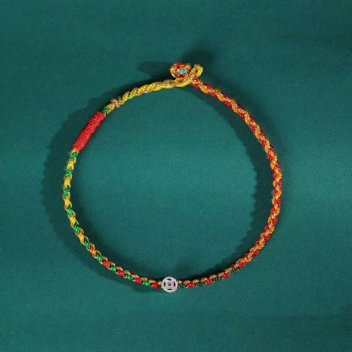 Buddha Stones Bracelet porte-bonheur tressé en argent sterling 925 coloré - image 1