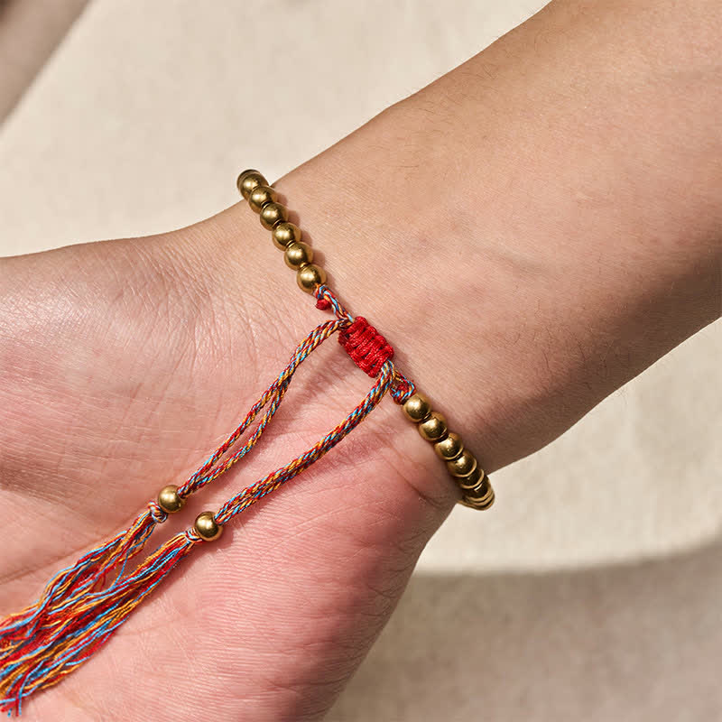 Buddha Stones Bracelet d'équilibre en perles de cuivre et fil rouge - image 9