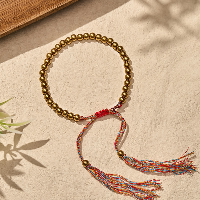 Buddha Stones Bracelet d'équilibre en perles de cuivre et fil rouge - image 3
