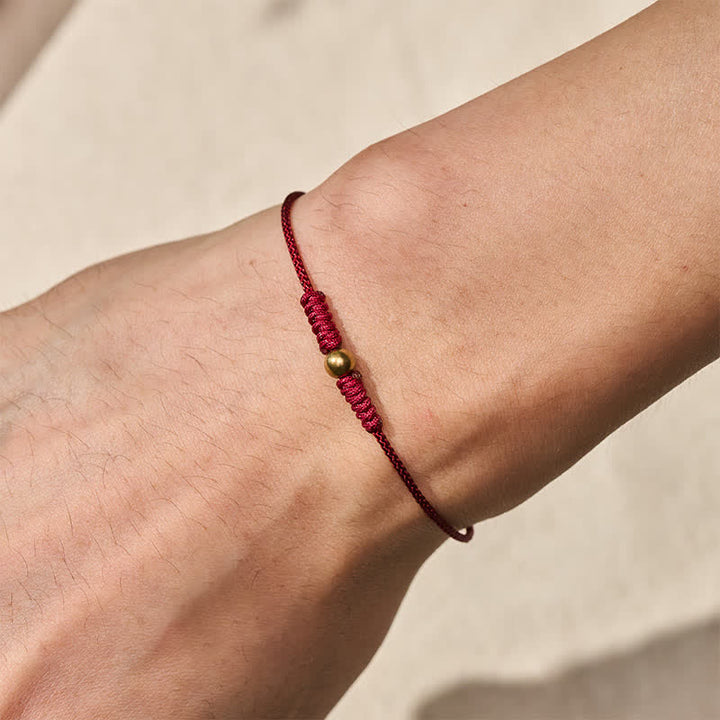 Buddha Stones Bracelet à perles de cuivre et fil rouge - image 4