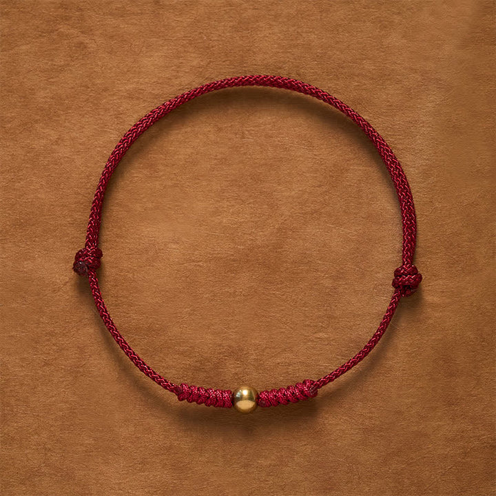 Buddha Stones Bracelet à perles de cuivre et fil rouge - Cordon rouge (Protection ♥ Chance) - image 0