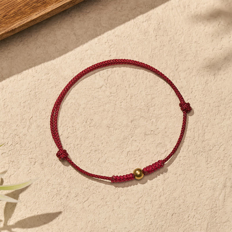 Buddha Stones Bracelet à perles de cuivre et fil rouge - image 2