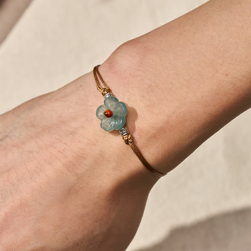 Buddha Stones Bracelet Harmonie Florale en Jade Naturel Tissé à la Main - image 4