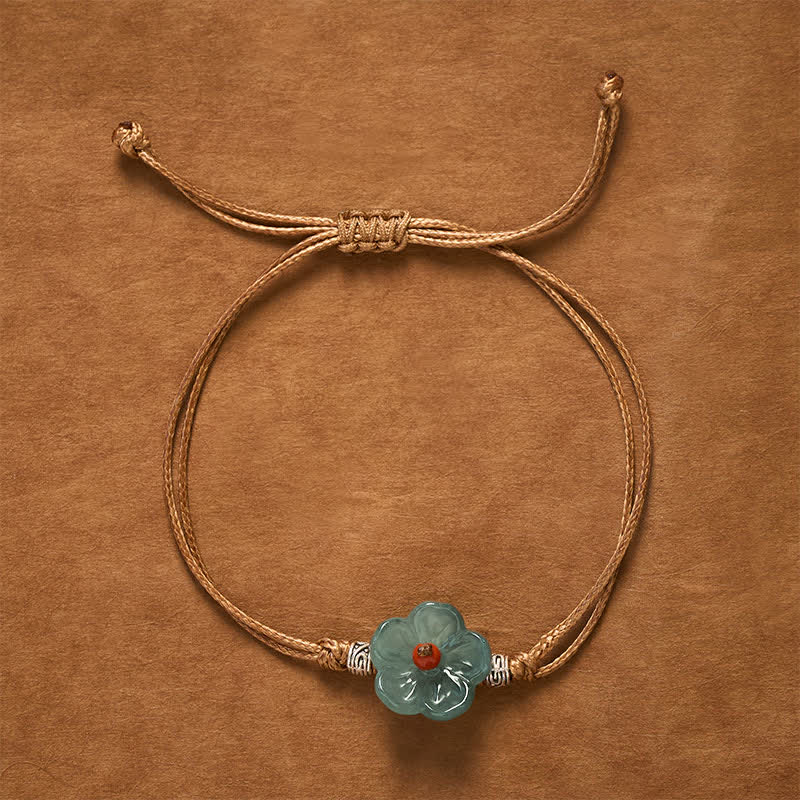 Buddha Stones Bracelet Harmonie Florale en Jade Naturel Tissé à la Main - image 1
