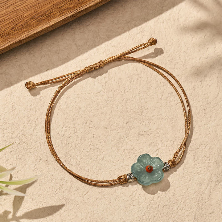 Buddha Stones Bracelet Harmonie Florale en Jade Naturel Tissé à la Main - image 3