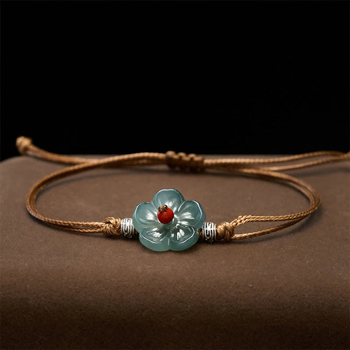 Buddha Stones Bracelet Harmonie Florale en Jade Naturel Tissé à la Main - image 2
