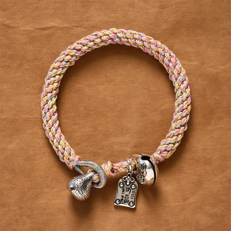 Buddha Stones Bracelet tibétain en cuivre et cuivre, orné d'une clochette de lotus, tissé à la main - image 1
