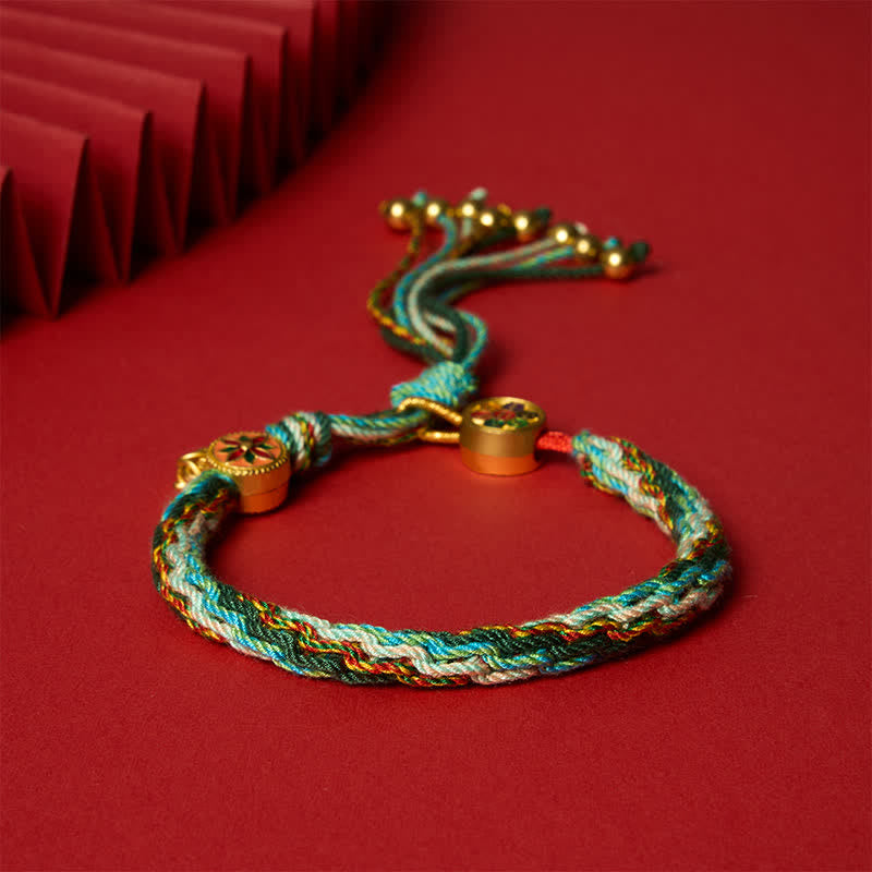 Buddha Stones Bracelet de protection ethnique à cinq couleurs rouges - image 1