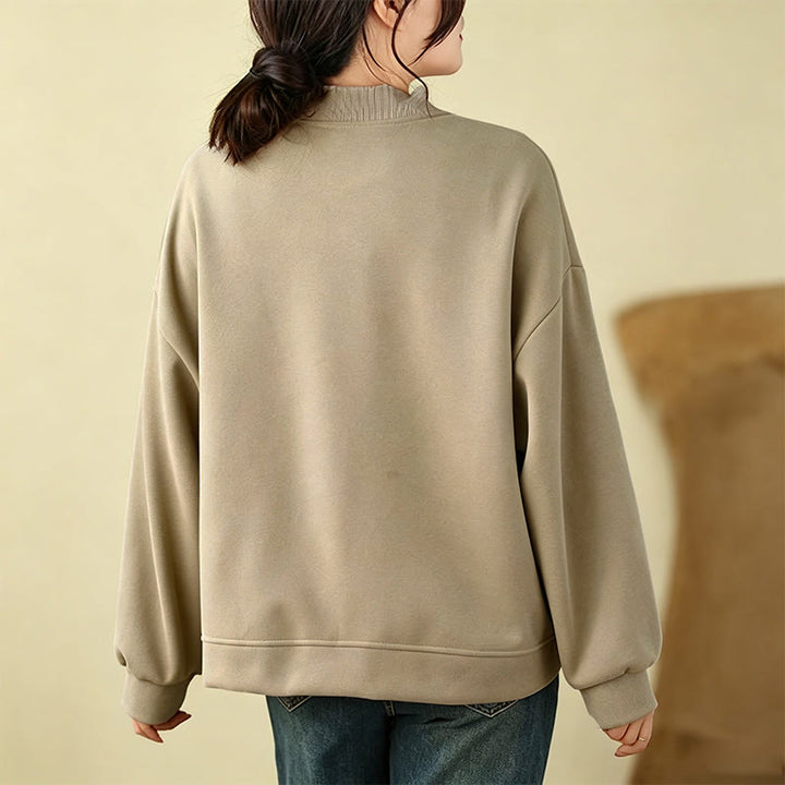 Buddha Stones Veste d'automne minimaliste décontractée à boutons pour femme, unie, avec poches - image 8