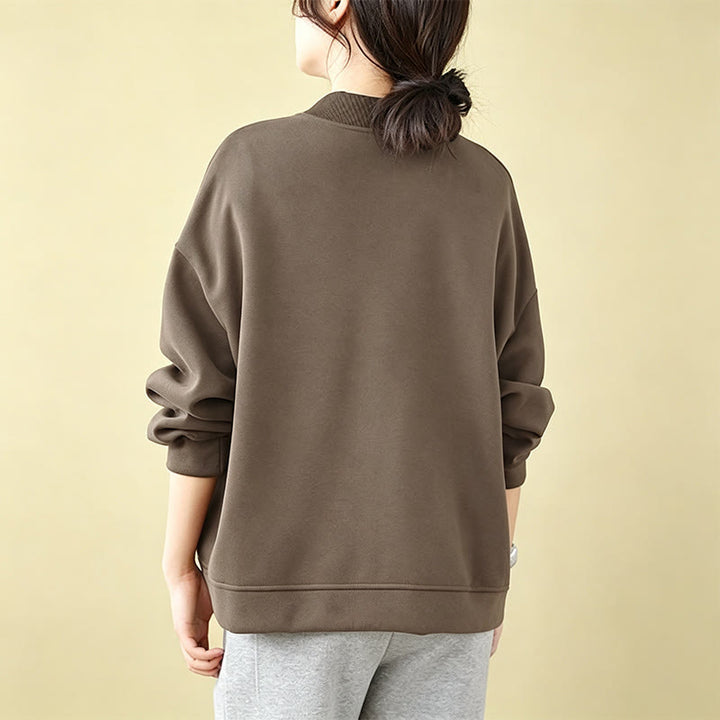 Buddha Stones Veste d'automne minimaliste décontractée à boutons pour femme, unie, avec poches - image 3
