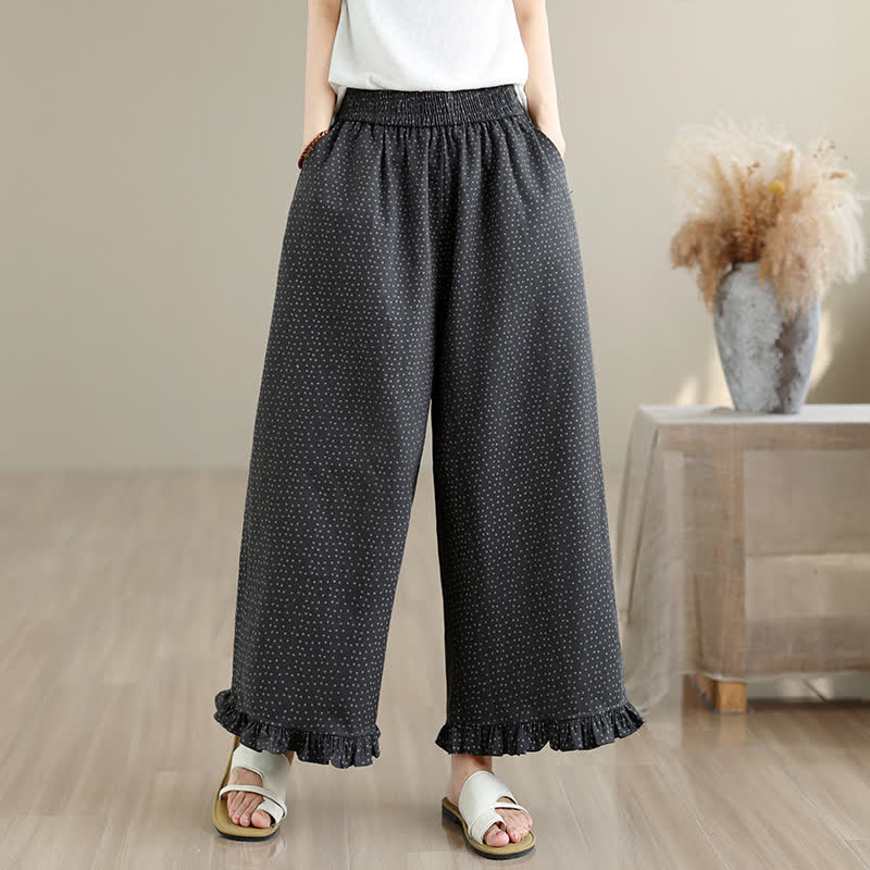 Buddha Stones Pantalon court fleuri décontracté printemps-été pour femme, coupe droite, avec poches - image 1