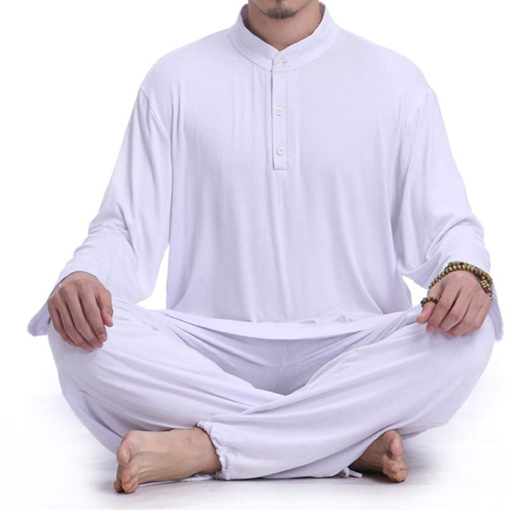 Ensemble de vêtements pour hommes Buddha Stones la méditation, la prière, le yoga, le zen, le tai-chi - Blanc - US/UK/AU44，EU54 (3XL) - image 12