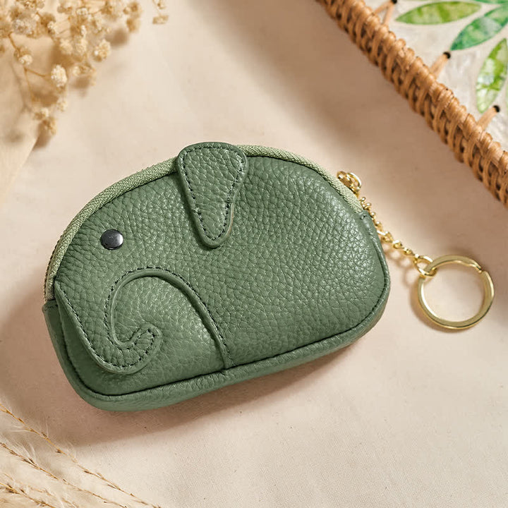 Buddha Stones Mini sac à main zippé en cuir PU avec message « Sagesse d'éléphant » - Vert foncé (Environ 12,5 cm × 2 cm × 8,5 cm) - image 22