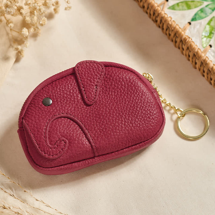 Buddha Stones Mini sac à main zippé en cuir PU avec message « Sagesse d'éléphant » - Rouge foncé (Environ 12,5 cm × 2 cm × 8,5 cm) - image 26