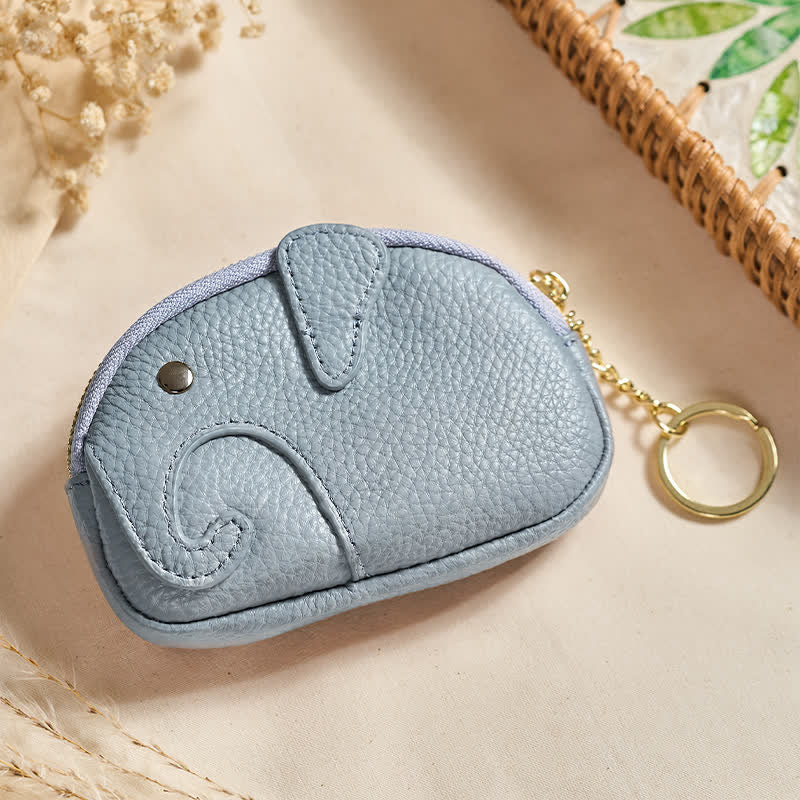 Buddha Stones Mini sac à main zippé en cuir PU avec message « Sagesse d'éléphant » - Bleu acier clair (Environ 12,5 cm × 2 cm × 8,5 cm) - image 6