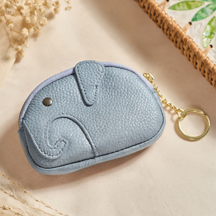 Buddha Stones Mini sac à main zippé en cuir PU avec message « Sagesse d'éléphant » - Bleu acier clair (Environ 12,5 cm × 2 cm × 8,5 cm) - image 6