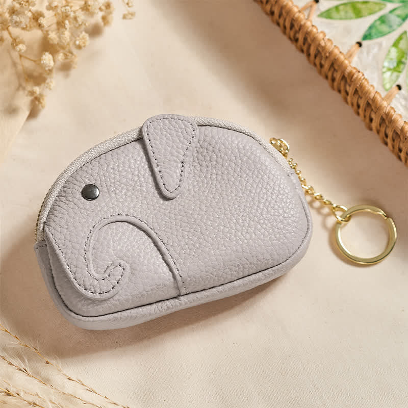 Buddha Stones Mini sac à main zippé en cuir PU avec message « Sagesse d'éléphant » - WhiteSmoke (Environ 12,5 cm × 2 cm × 8,5 cm) - image 14