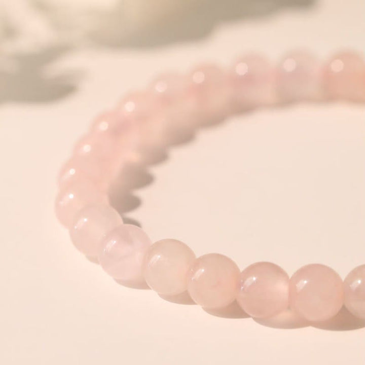 Buddha Stones Bracelet d'amour avec breloque fleur et perle de quartz rose - image 3