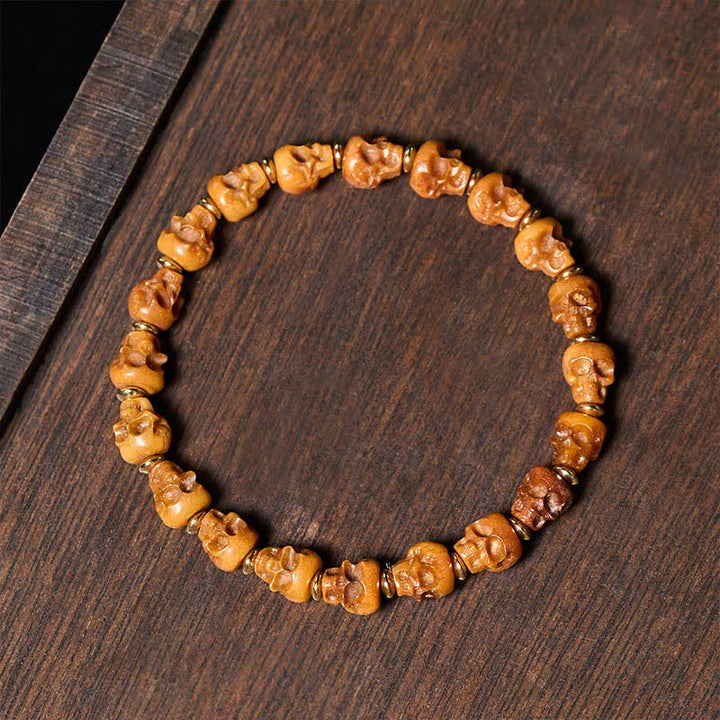 Buddha Stones Bracelet tibétain en os sculpté à la main représentant un nouveau départ - perle en os - image 0