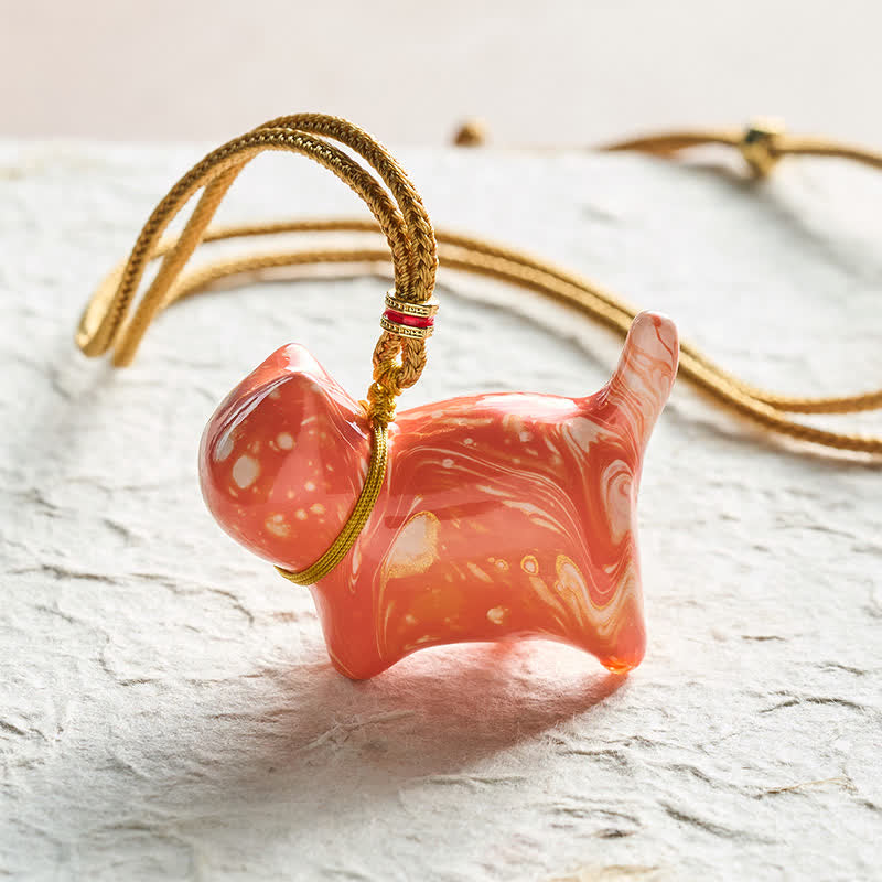Buddha Stones Collier à breloque chat mignon - Motif aléatoire de couleur orange - image 16