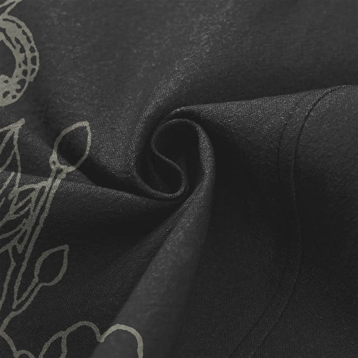 Buddha Stones Kimono pour homme en coton à motif de paon et de pivoine, ouvert sur le devant - image 5