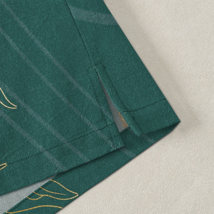 Buddha Stones Kimono pour homme en coton à motif de carpes koï et de lotus, ouvert sur le devant - image 4