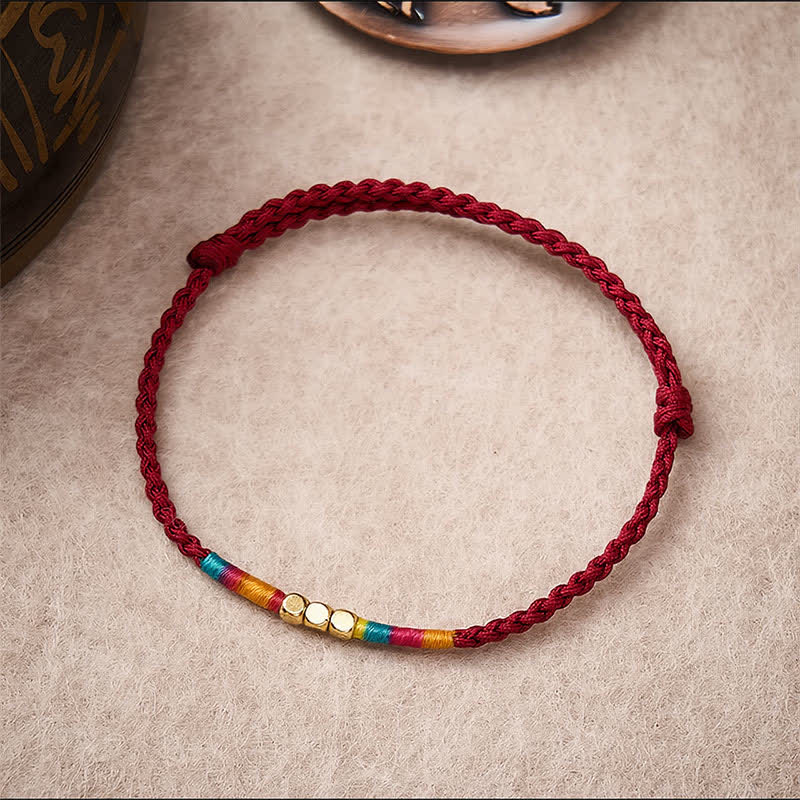 Buddha Stones Bracelet de protection en argent sterling 925 avec perles et cordon rouge - image 3