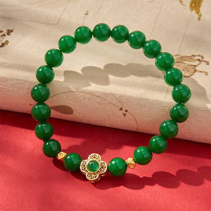 Buddha Stones Bracelet de protection en perles de quartzite et de jade naturel - image 2