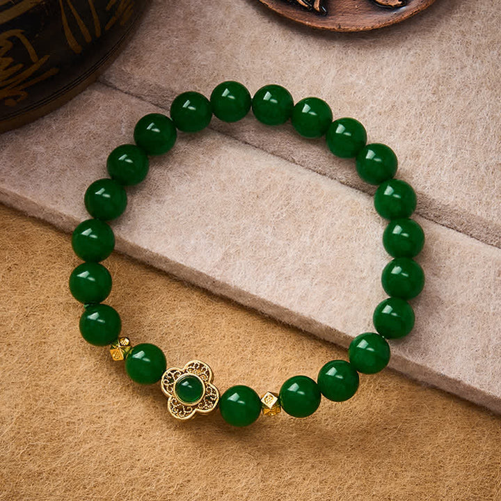 Buddha Stones Bracelet de protection en perles de quartzite et de jade naturel - image 1