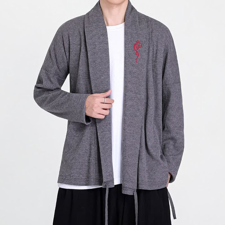 Buddha Stones Kimonos homme style Tang brodés, unis, automne-hiver, décontractés - image 14