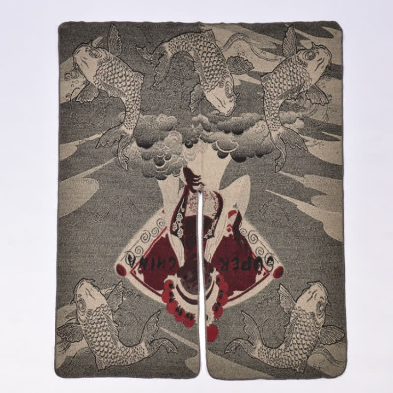 Buddha Stones Châle doux drapé oriental à motifs de poissons koi, d'automne et d'hiver - image 20