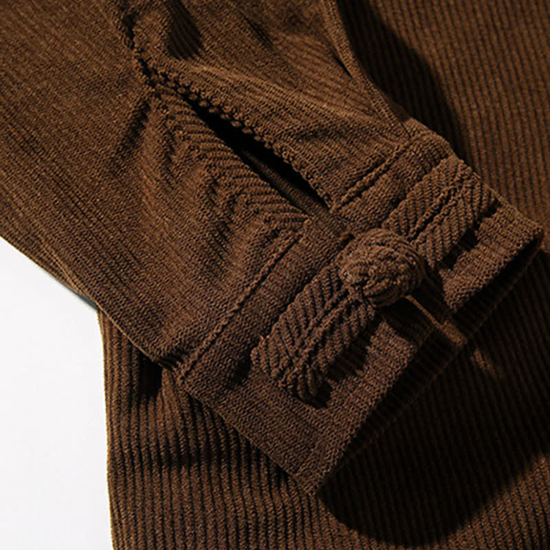 Buddha Stones Veste homme décontractée automne-hiver style Tang à boutons brandebourg en coton uni - image 14