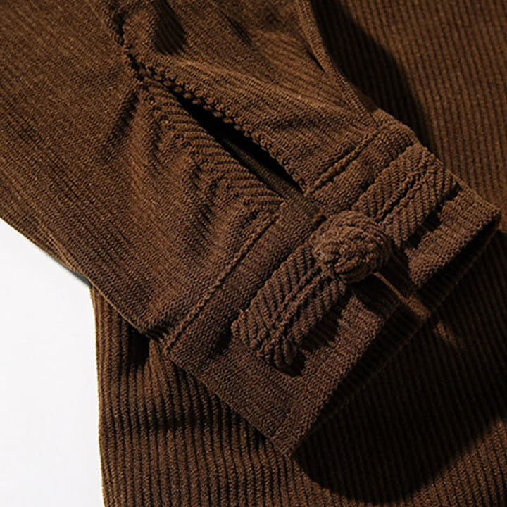 Buddha Stones Veste homme décontractée automne-hiver style Tang à boutons brandebourg en coton uni - image 14