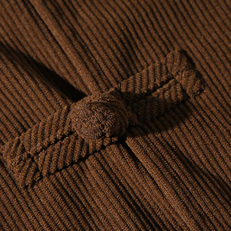Buddha Stones Veste homme décontractée automne-hiver style Tang à boutons brandebourg en coton uni - image 12