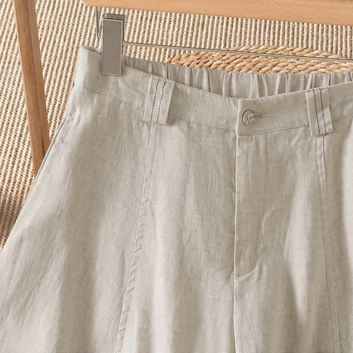 Buddha Stones Pantalon ample à jambes larges avec fermeture éclair, coupe décontractée printemps-été, et poches. - image 2