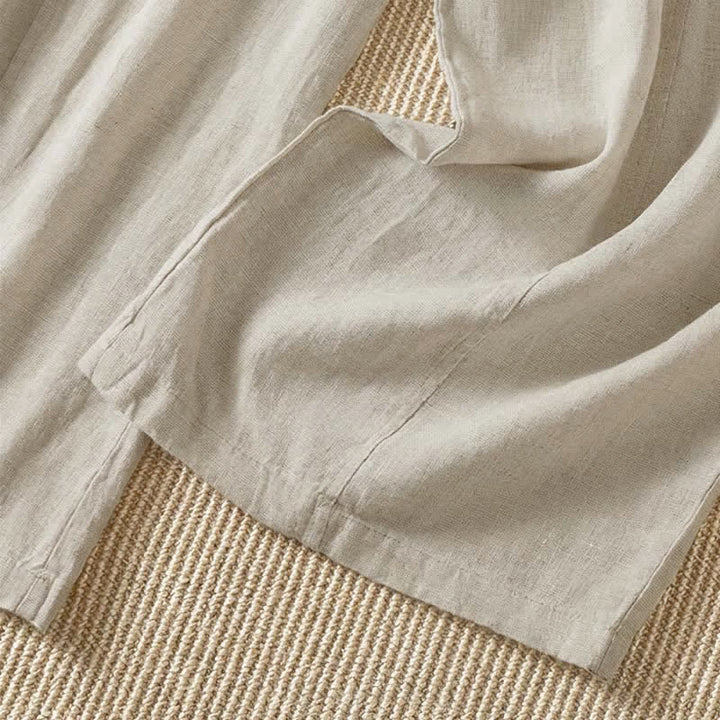 Buddha Stones Pantalon ample à jambes larges avec fermeture éclair, coupe décontractée printemps-été, et poches. - image 8