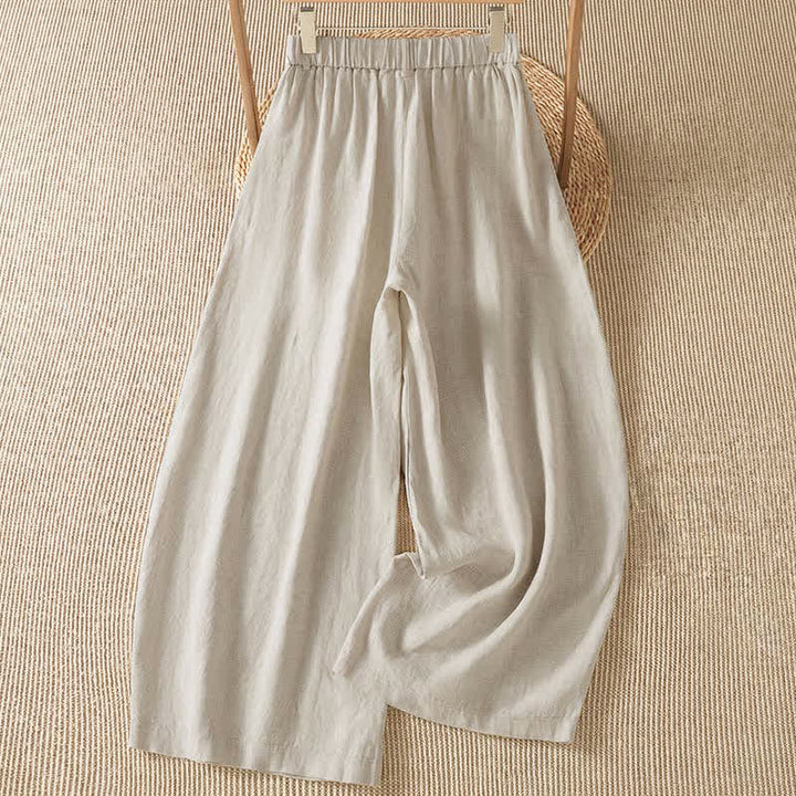 Buddha Stones Pantalon ample à jambes larges avec fermeture éclair, coupe décontractée printemps-été, et poches. - image 1